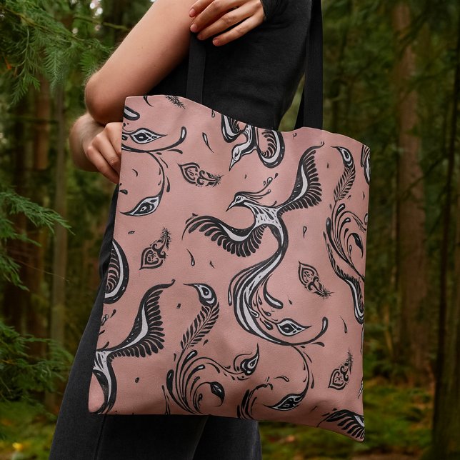 Bolsa Tote Elegante padrão de pavão Boho Chic (Criador carregado)
