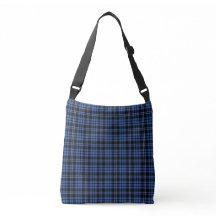 Elegante padrão xadrez escocês azul e preto