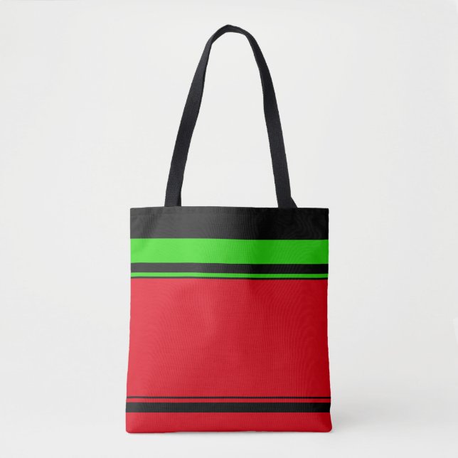 Bolsa Tote Elegante Red Green Black Strike Específico (Frente)