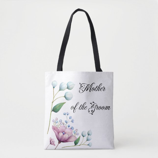 Bolsa Tote Elegante Romance Floral de Casamento Botânica Suav (Frente)
