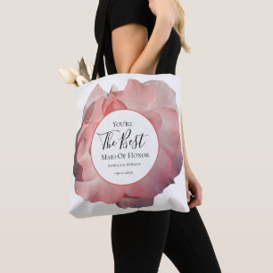 Bolsa Tote Elegante Rosa Coral Rosa Aquarela Damas de Honra