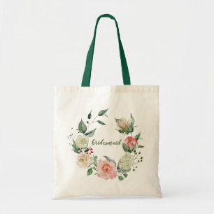 Bolsa Tote Elegante Rosa Creme Rosa Damas de Honra Casamento