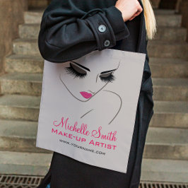 Bolsa Tote Elegante rosa e Cinza Extensão de Lash Salão de Be