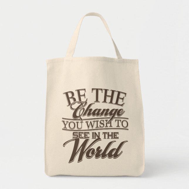 Bolsa Tote Elegante seja a mudança (Frente)