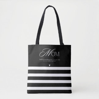 Bolsa Tote Elegante Striped Mãe Apreciação