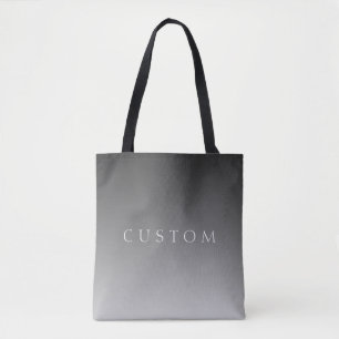 Bolsa Tote Elegante texto em gradiente ombre cinza moderno si