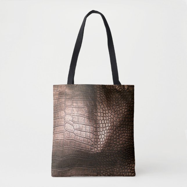 Bolsa Tote Elegante textura de couro noturno. (Frente)