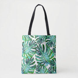 Bolsa Tote Elegante Tropical Hawaii Monstera Fotografia Folha