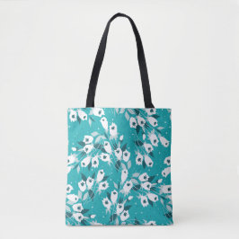 Bolsa Tote Elegante Tulip Flower Pattern Botanical Art Design