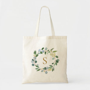 Bolsa Tote Elegante Verdejante Coroa de Folhas de Eucalipto M