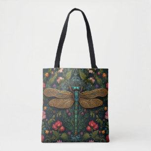 Bolsa Tote Elegante Vintage dragonfly boho botânico