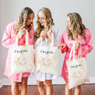 Bolsa Tote Elegante White Roses Bridesmaid