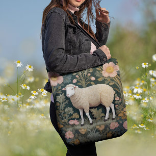 Bolsa Tote Elegante White Sheep William Morris Inspirado