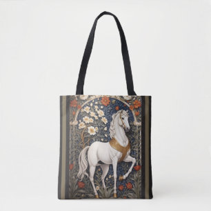 Bolsa Tote Elegante William Morris Inspirou Cavalo Branco
