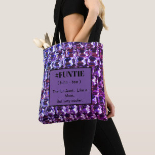 Bolsa Tote Elegantes gemas roxas diamantes
