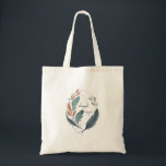 Bolsa Tote Eleggan escreveu dentro algumas folhas<br><div class="desc">Um saco de tota com dentro elegante e leggan gravado com quadros de folhas em tons de terra na frente e vazio na parte de trás.</div>