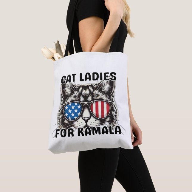 Bolsa Tote Eleições 2024 Cat Mulheres para a política diverti (Close Up)