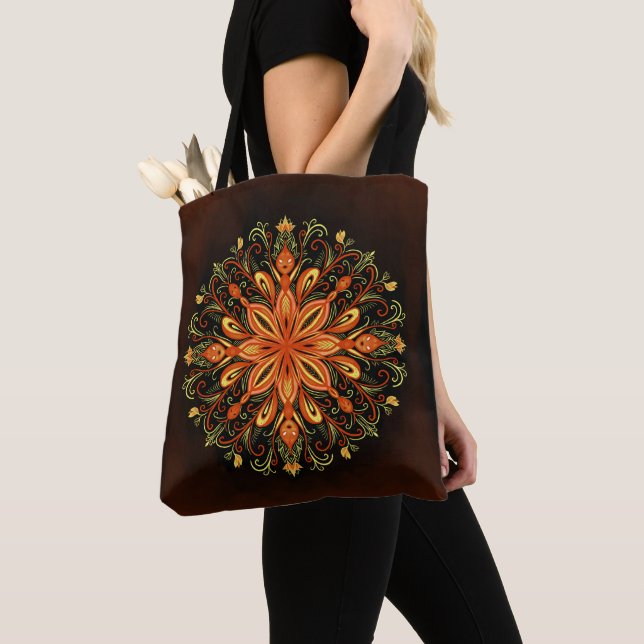 Bolsa Tote Elemento de Fogo Mandala - Criador da Chama Caleid (Close Up)