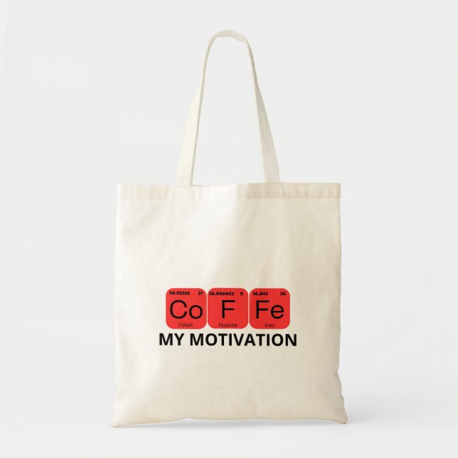 Bolsa Tote Elemento Periódico de Mesa do Café (Frente)