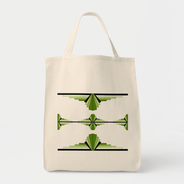 Bolsa Tote Elementos da arte deco em verde-musgo (Frente)