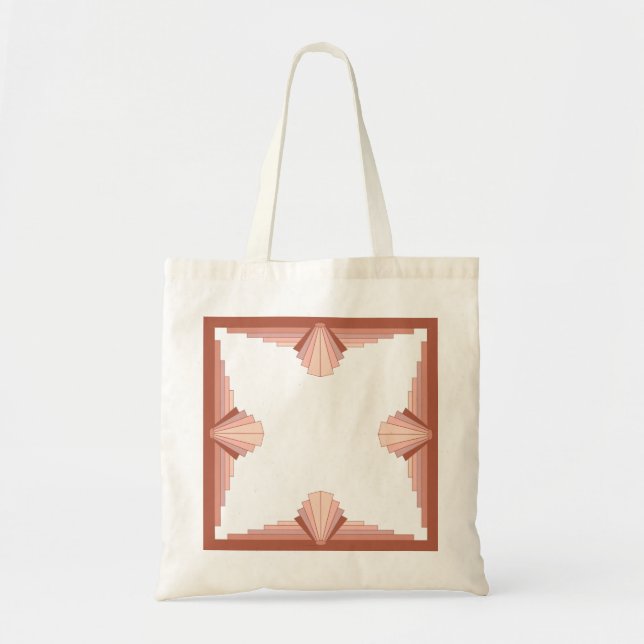 Bolsa Tote Elementos de arte deco numa paleta dourada rosa (Frente)