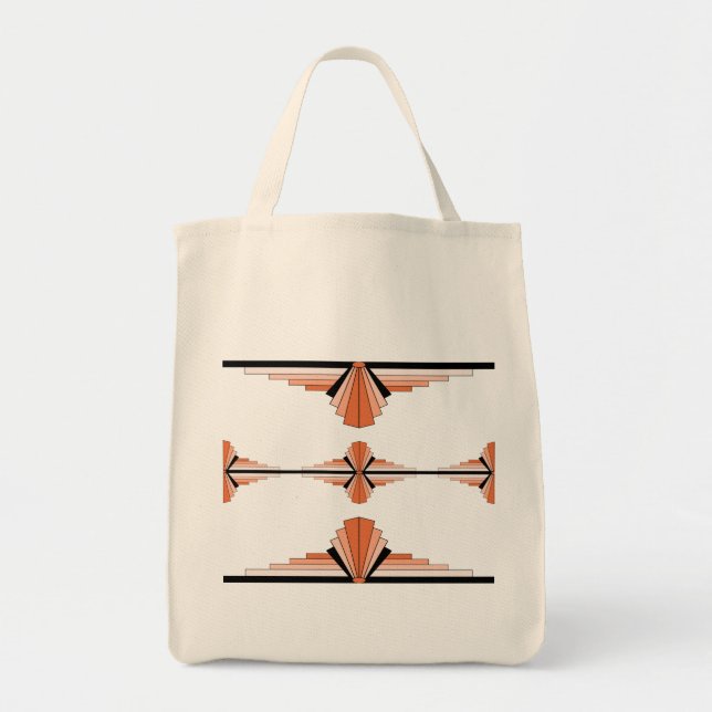Bolsa Tote Elementos de deco da arte em laranja pastel (Frente)