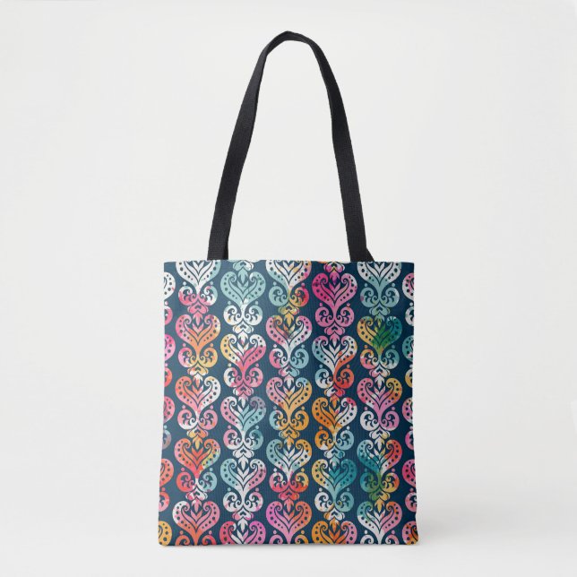 Bolsa Tote Elementos decorativos, design de padrão versátil. (Frente)
