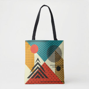Bolsa Tote Elementos geométricos de tendências. Textura do 