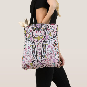 Bolsa Tote Elephant Hindi India Sugar Skull