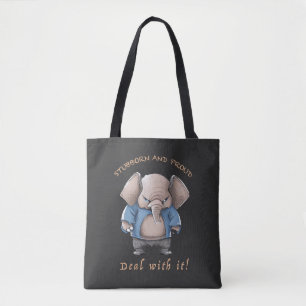 Bolsa Tote Elephant Stubborn Lida Com Ele Engraçado Adorável