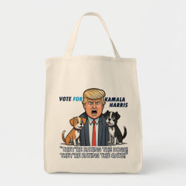 Bolsa Tote Eles estão comendo os cães Engraçados Trump Kamala