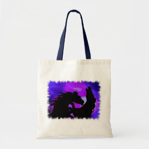 Bolsa Tote Elevando a sacola do design dos cavalos