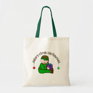 Bolsa Tote Elf Baby White Primeiro Natal Camisetas e presente