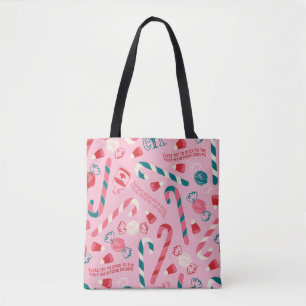 Bolsa Tote Elf Holiday Candy Pattern