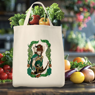 Bolsa Tote Elfa Arqueira da Encantada Floresta Verde Fantásti