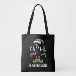 Bolsa Tote Elfo Gamer Personalizado Vídeo de Natal de Jogos
