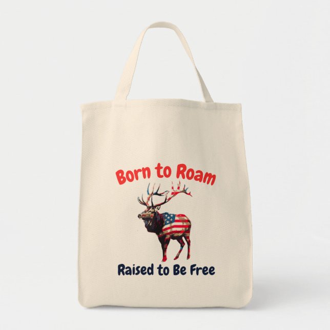 Bolsa Tote Elk Flag America (Frente)