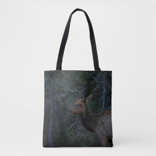 Bolsa Tote Elk Selvagem na Floresta dos Pinheiros - Fotografi