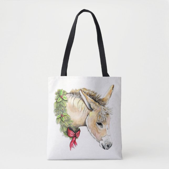 Bolsa Tote Ella a Burra de Natal (Frente)
