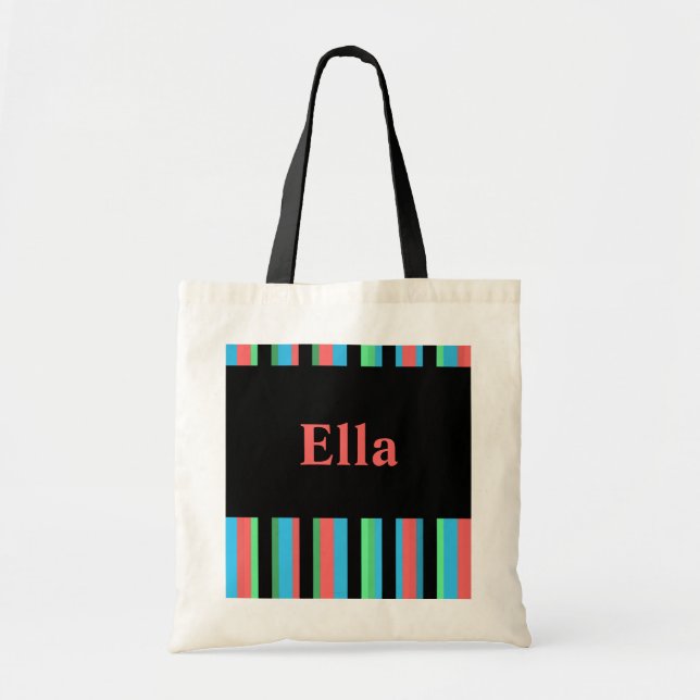 Bolsa Tote Ella Pretty Striped Tote Bag (Frente)