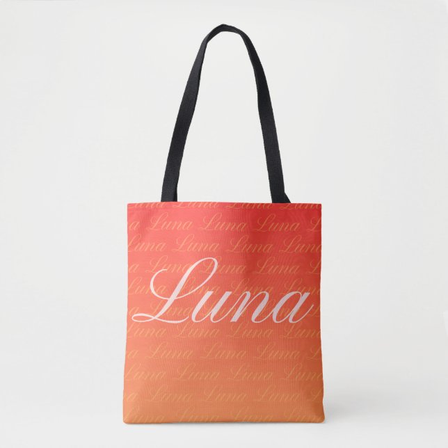 Bolsa Tote Ella Repeating Name Pattern Design (Frente)