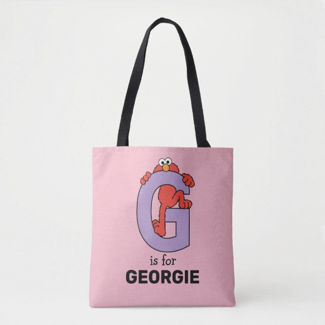 Bolsa Tote Elmo Alphabet | G Roxo (Frente)