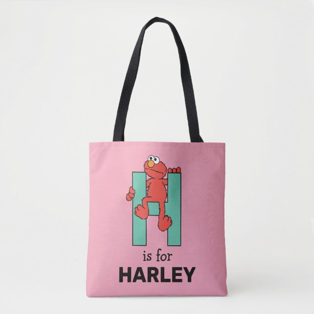 Bolsa Tote Elmo Alphabet | H Verde (Frente)