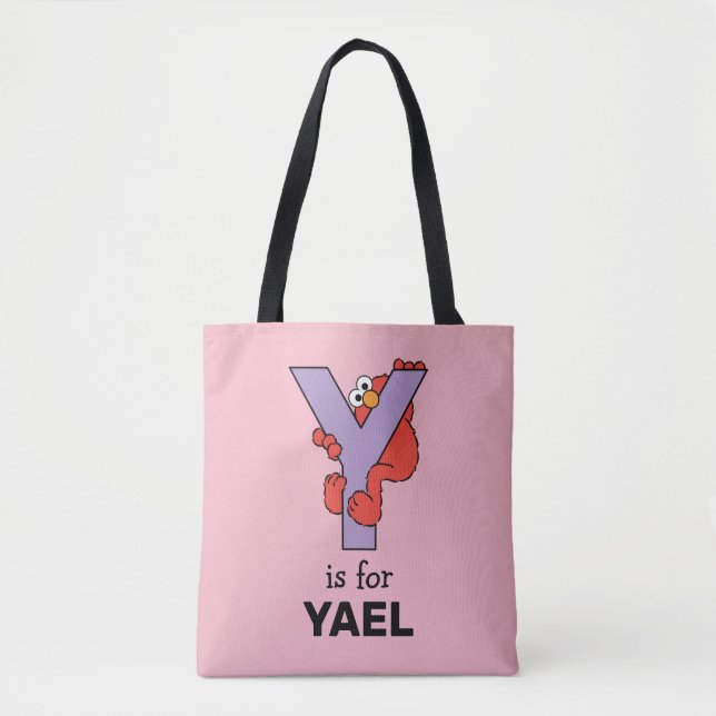 Bolsa Tote Elmo Alphabet | Y Roxo (Frente)