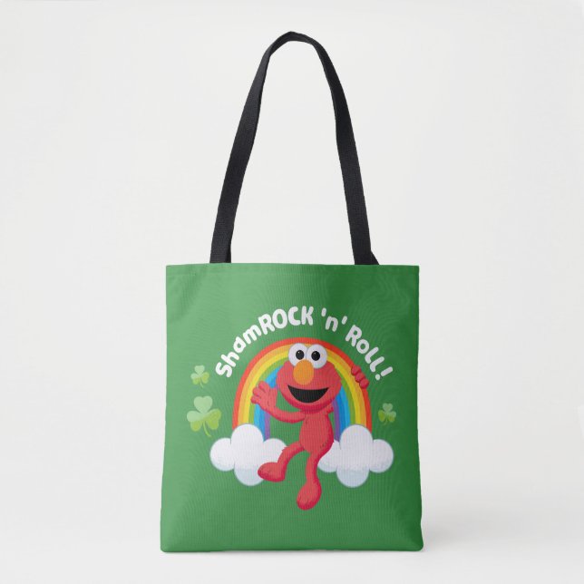 Bolsa Tote Elmo | Shamrock 'n' Roll Arco-íris (Frente)
