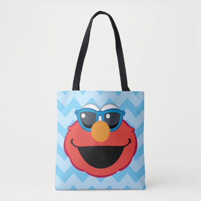 Bolsa Tote Elmo Sorrindo Rosto com Óculos Solares (Frente)