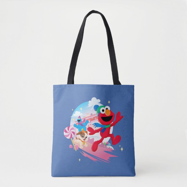 Bolsa Tote Elmo, Tango & Cookie Monster | Melhor Natal Nunca (Frente)