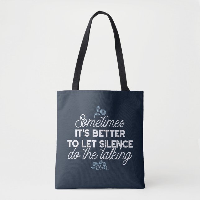 Bolsa Tote Eloquent Silence Cote Art para o Decor Sereno (Frente)