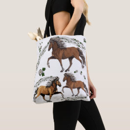 Bolsa Tote Elska e as Flores do Cavalo Islandês