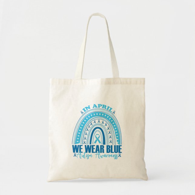 Bolsa Tote Em abril nós usamos azul Mês da Conscientização do (Frente)